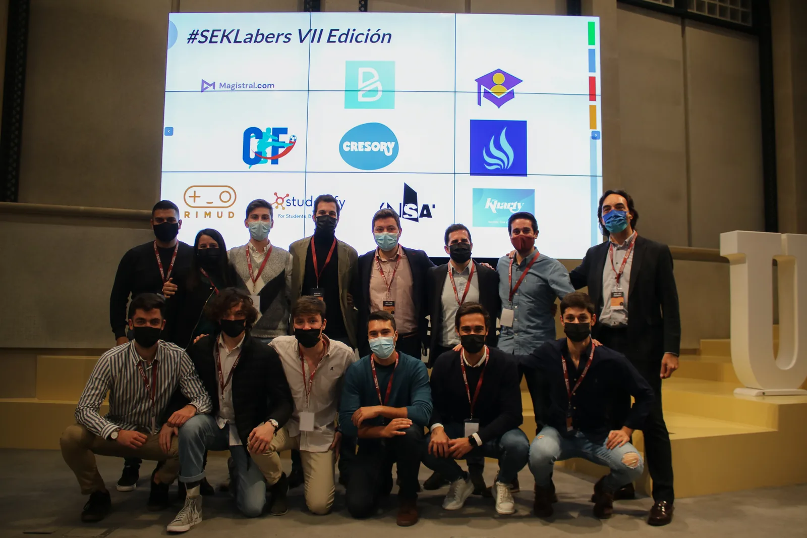Grupo de finalistas de la séptima edición de los SEK Lab Awards, en el concurso de startups