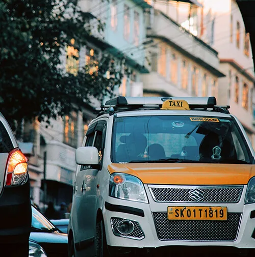 Taxi en la calle, una opción de transporte